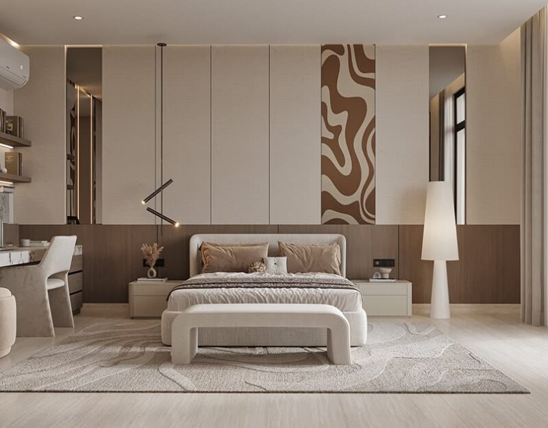 Mẫu phòng ngủ đẹp đơn giản 15m2 hiện đại và đầy đủ công năng Phòng ngủ đẹp đơn giản 15m2