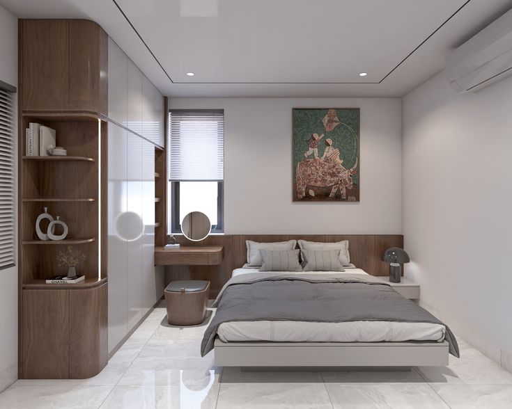 Mẫu phòng ngủ đẹp đơn giản 15m2 hiện đại và đầy đủ công năng Phòng ngủ đẹp đơn giản 15m2