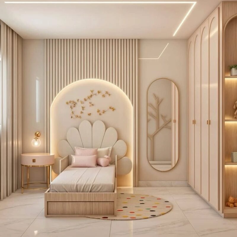 Các mẫu phòng ngủ phòng ngủ tân cổ điển cho bé gái Phòng ngủ tân cổ điển cho bé