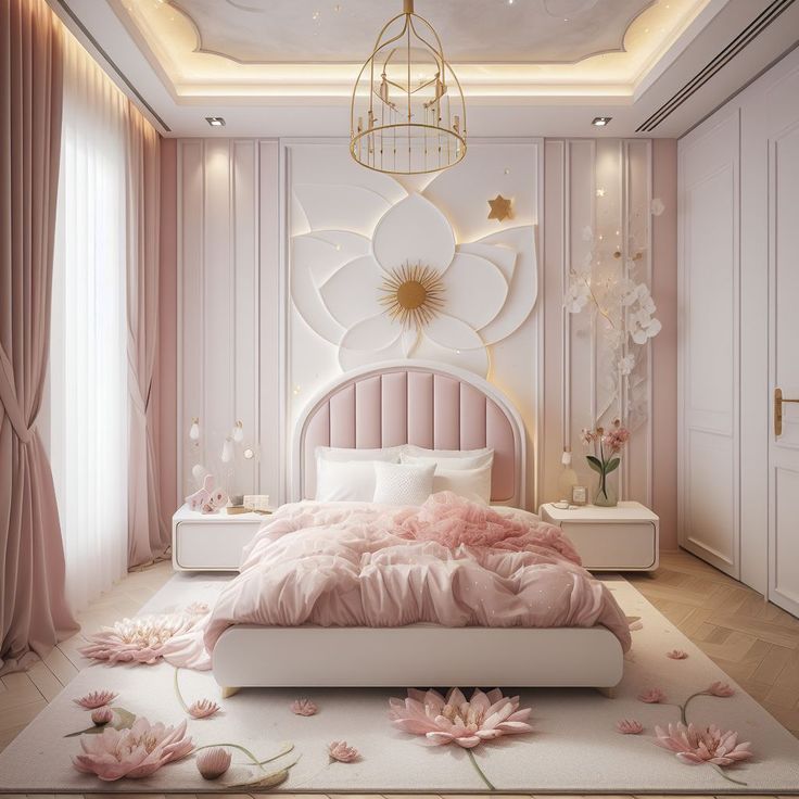 Các mẫu phòng ngủ phòng ngủ tân cổ điển cho bé gái Phòng ngủ tân cổ điển cho bé gái