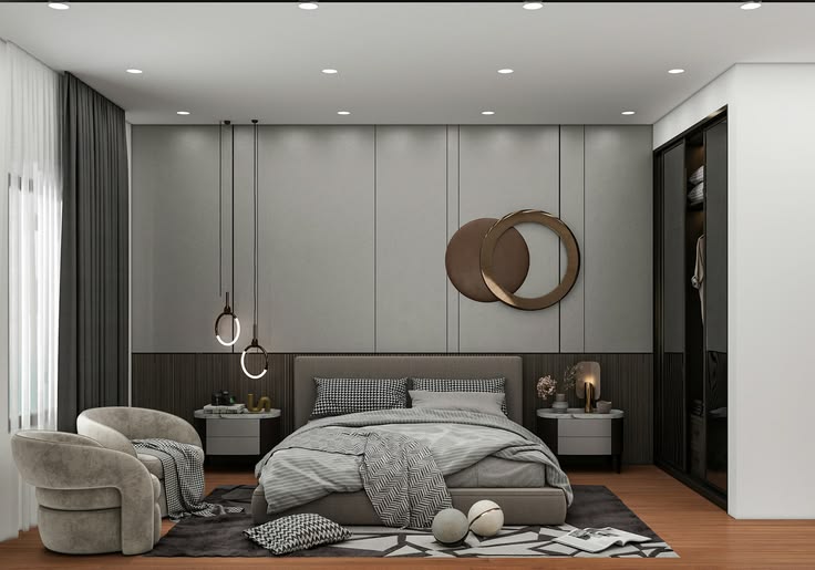Tổng hợp các mẫu phòng ngủ tông màu xám tại Nội thất Hoàng Sơn Phòng ngủ tông màu xám