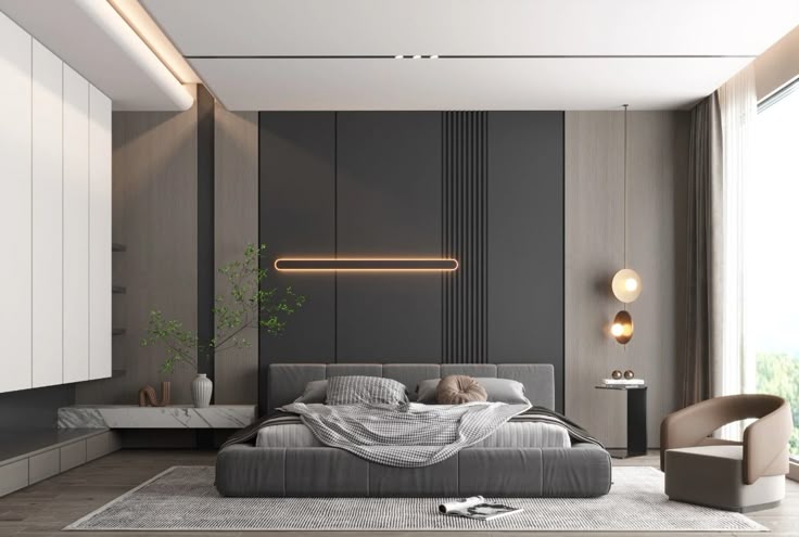 Tổng hợp các mẫu phòng ngủ tông màu xám tại Nội thất Hoàng Sơn Phòng ngủ tông màu xám