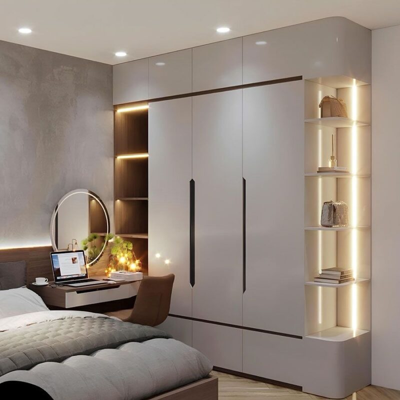 Tổng hợp các mẫu tủ âm tường phòng ngủ đẹp tại Nội thất Hoàng Sơn Tủ âm tường phòng ngủ