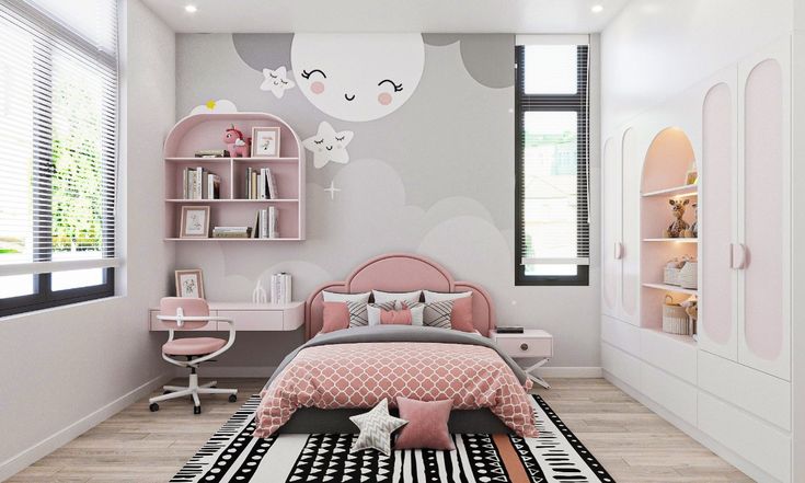 Nội thất phòng ngủ đẹp cho bé gái 18 tuổi hiện đại và tiện nghi phòng ngủ đẹp cho bé gái 18 tuổi