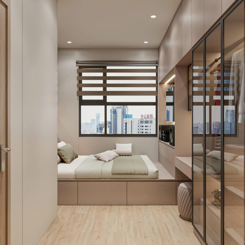 Bàn giao dự án thiết kế phòng ngủ cho nhà chị Vân quận 8, TP.HCM Dự án thiết kế phòng ngủ cho chị Vân quận 8