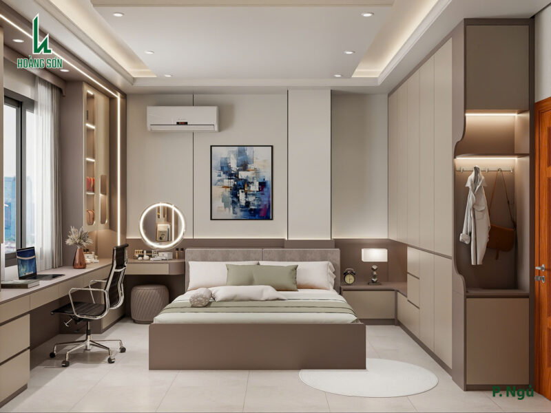 Dự án thiết kế phòng ngủ cho anh Hoàng - Tân Phú