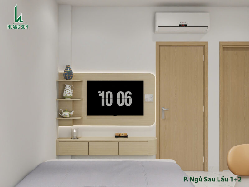 Kệ tivi treo tường giúp tiết kiệm diện tích sàn nhà 