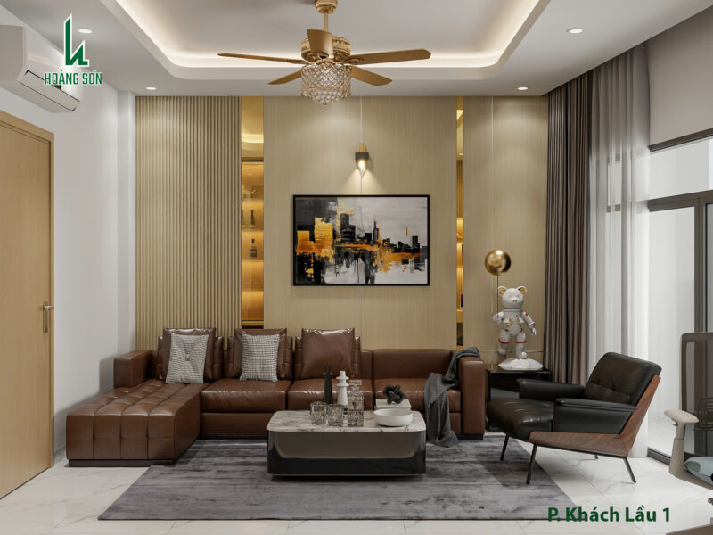 Khu vực sofa hiện địa và tiện nghi 