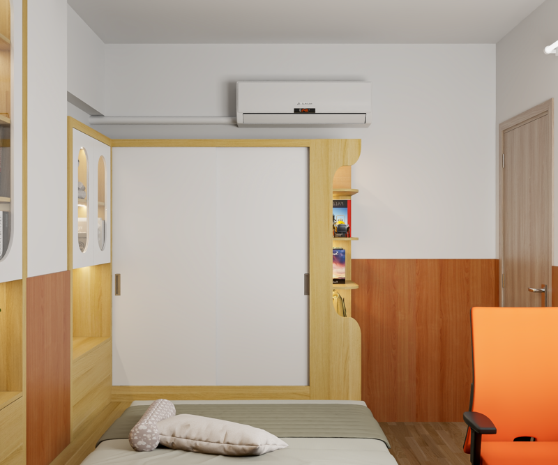 Bàn giao dự án thiết kế phòng ngủ cho nhà chị Thanh Gò Vấp, TP.HCM Hệ tủ quần áo cánh lùa hiện đại