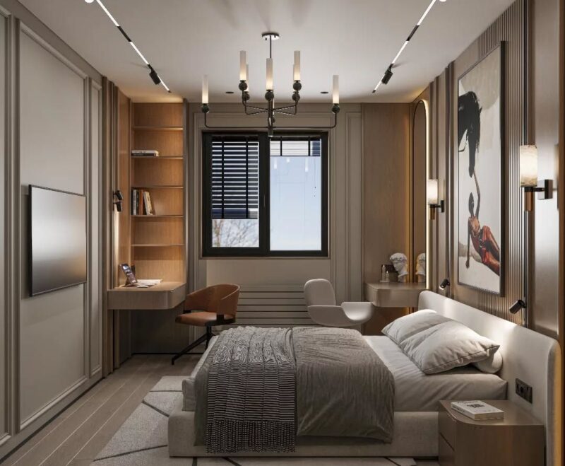 Bố trí phòng ngủ 13m2