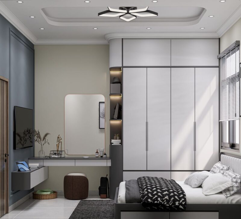 Bố trí phòng ngủ 13m2