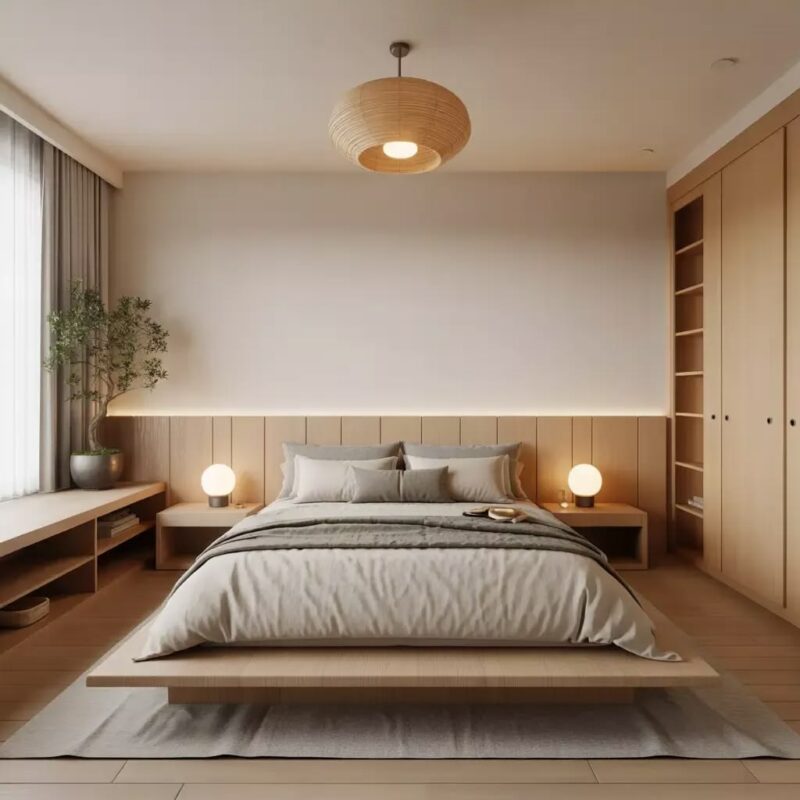 Giường thấp cho phòng ngủ nhỏ 