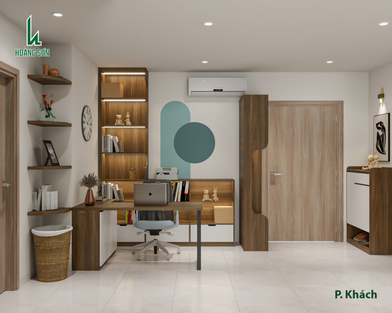 Bàn giao dự án thiết kế nhà nguyên căn cho nhà chị My quận 8, TP.HCM Góc học tập và làm việc tích hợp