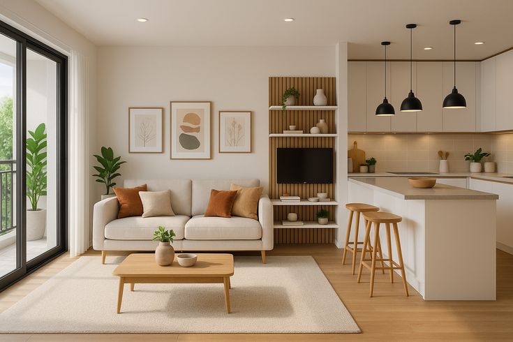 Mẫu căn hộ 1 phòng ngủ đẹp, hiện đại và sang trọng Mẫu căn hộ 1 phòng ngủ 60m²