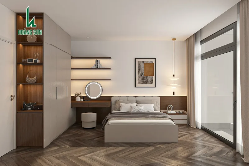 Mẫu nội thất phòng ngủ 3D 15m2