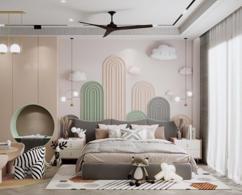 Mẫu phòng ngủ cho bé gái từ 10–12 tuổi
