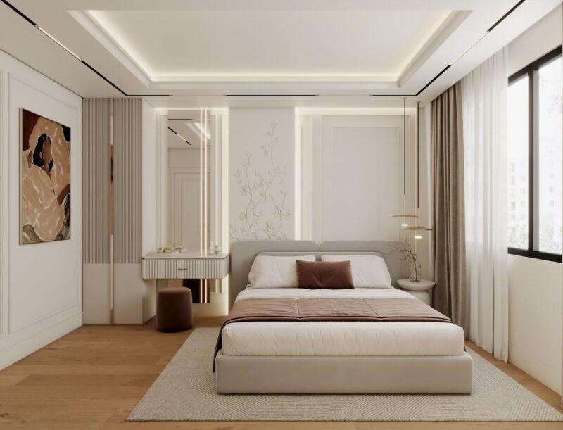 Tổng hợp các mẫu nội thất phòng ngủ màu trắng đẹp, hiện đại Nội thất phòng ngủ màu trắng