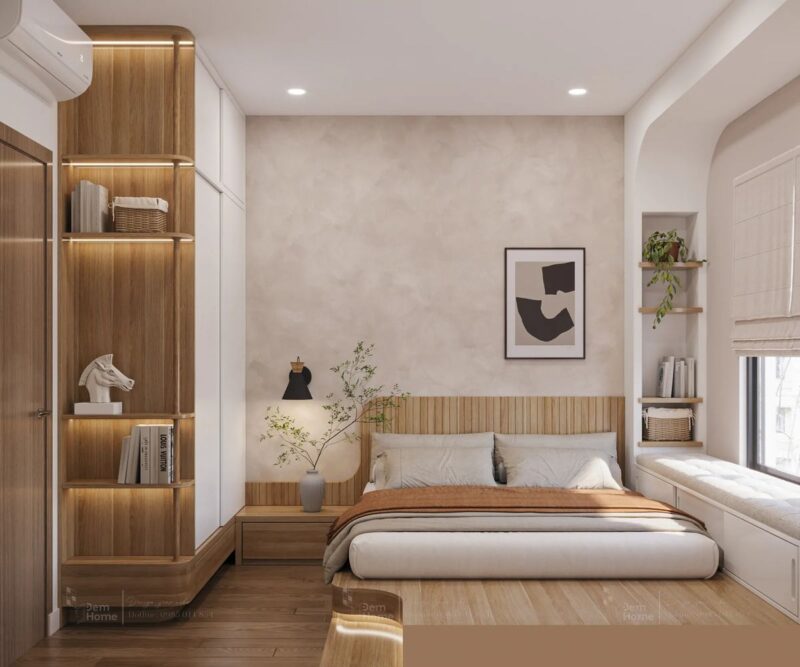 Cách trang trí phòng ngủ hẹp trông rộng hơn Phòng ngủ nhỏ phong cách Nhật Bản