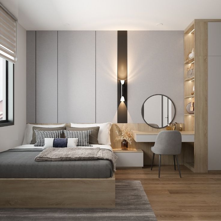 Cách trang trí phòng ngủ hẹp trông rộng hơn Phòng ngủ nhỏ phong cách Bắc Âu