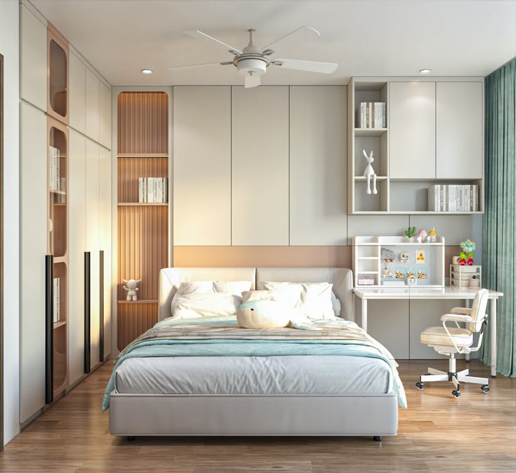 Cách trang trí phòng ngủ hẹp trông rộng hơn Bố trí phòng ngủ hẹp