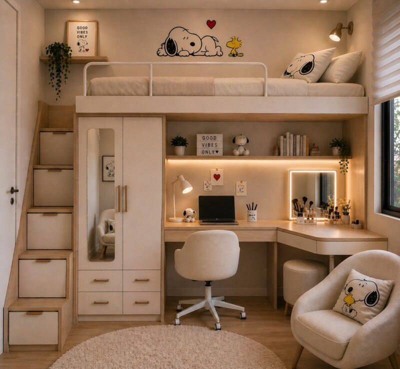 Phòng ngủ thông minh cho bé từ 8 - 10m2 