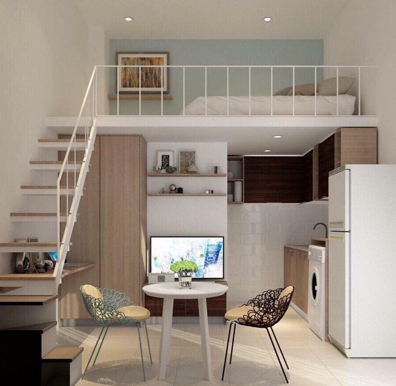 Cách trang trí phòng trọ gác lửng gọn gàng và tiết kiệm diện tích Trang trí phòng trọ gác lửng