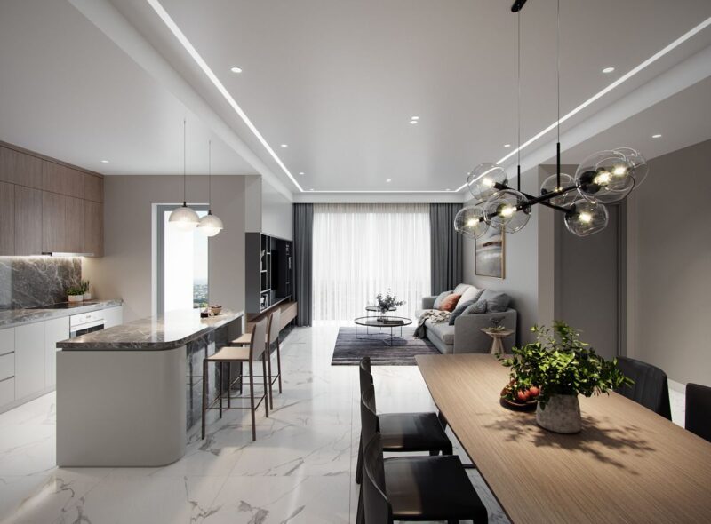 Thiết kế chung cư 2 phòng ngủ sang trọng, hiện đại nhất năm 2026 Thiết kế chung cư 2 phòng ngủ
