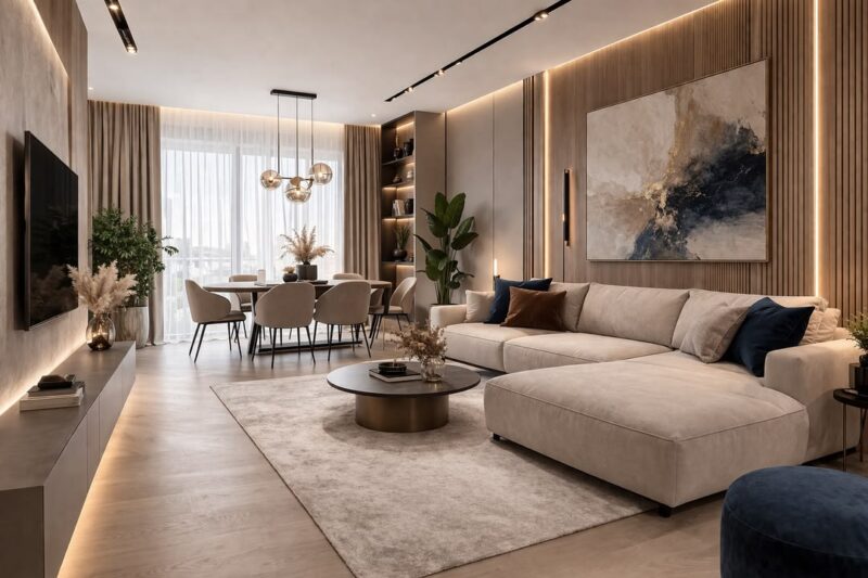 Thiết kế chung cư 2 phòng ngủ sang trọng, hiện đại nhất năm 2026 Thiết kế chung cư 2 phòng ngủ
