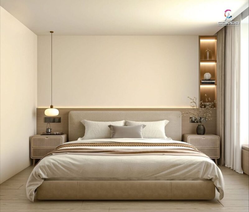 Cách trang trí phòng ngủ hẹp trông rộng hơn Thiết kế hệ thống đèn hợp lý