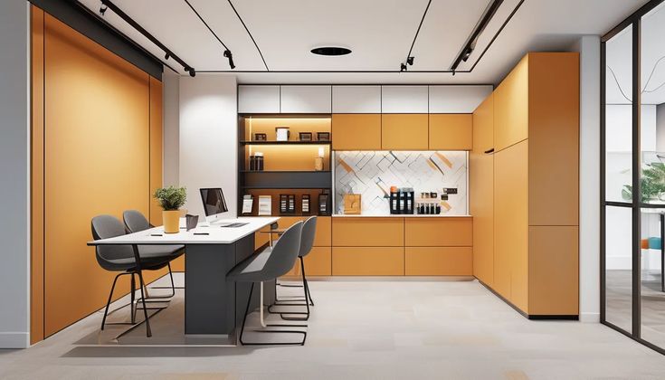 Tổng hợp 30+ mẫu thiết kế nội thất văn phòng đẹp, sang trọng Thiết kế khu pantry, thư giãn
