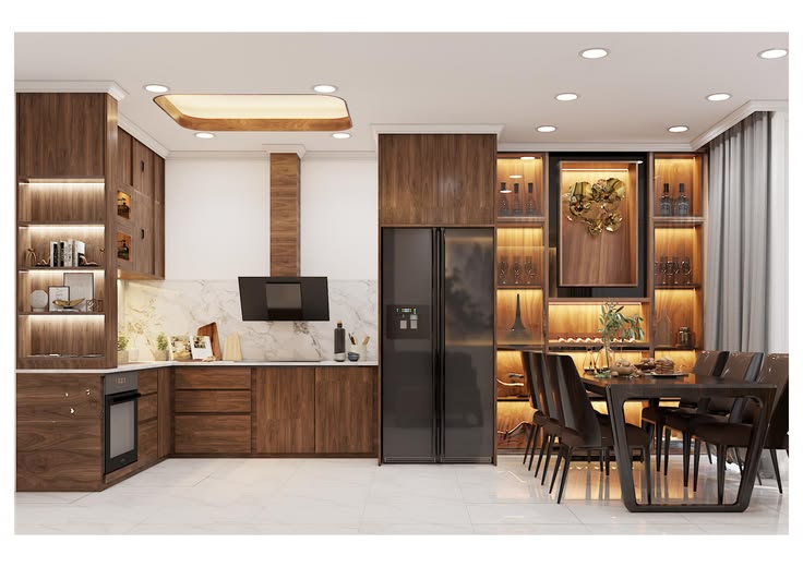 Tổng hợp các mẫu thiết kế nội thất phòng bếp đẹp nhất năm 2026 Thiết kế phòng bếp gỗ tự nhiên
