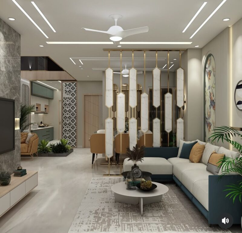 Mẫu thiết kế phòng khách thông phòng bếp cho căn hộ chung cư Thiết kế phòng khách thông phòng bếp