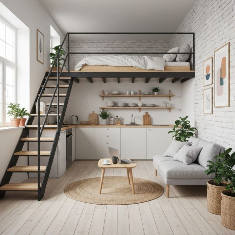 Cách trang trí phòng trọ gác lửng gọn gàng và tiết kiệm diện tích Trang trí phòng trọ gác lửng