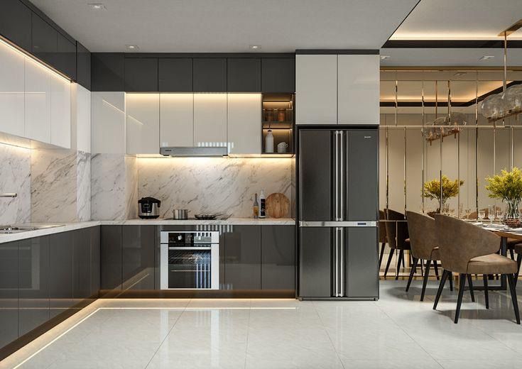 Tổng hợp các mẫu tủ bếp nhà phố đẹp, hiện đại dẫn đầu xu hướng 2026 Tủ bếp nhà phố