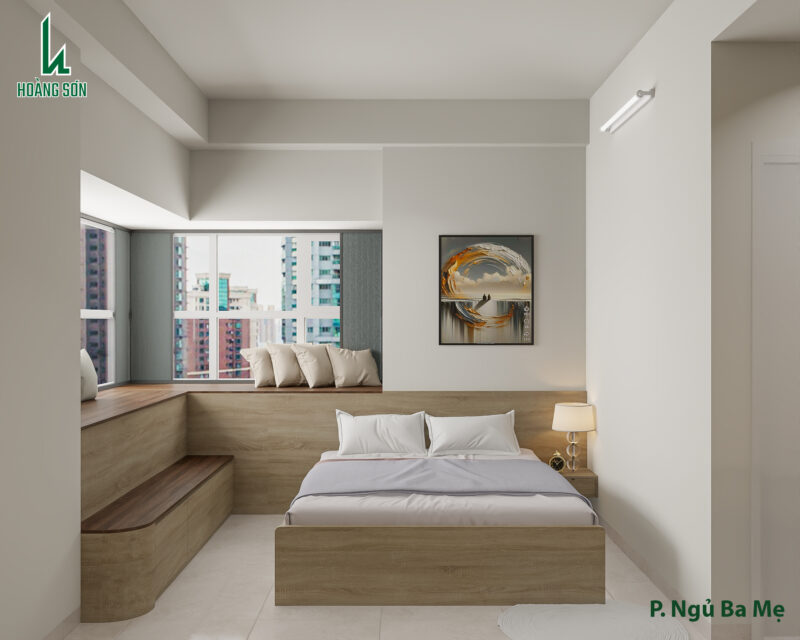 Bàn giao dự án thiết kế nội thất nhà nguyên căn cho nhà chị Thông quận 10, TP.HCM Hạnh mục phòng ngủ cho ba mẹ tiện nghi và đầy đủ công năng