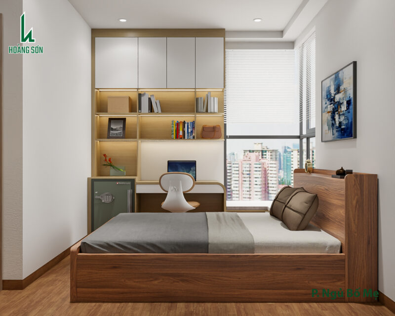 Hạng mục tủ quần áo cao kịch trần giúp tiết kiệm diện tích tối đa 