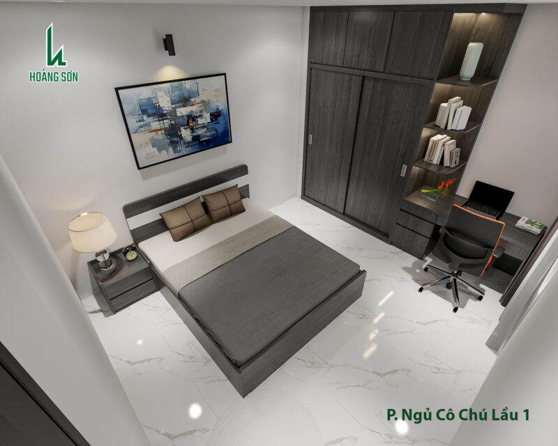 Dự án thiết kế phòng ngủ cho cô chú nhà anh Thắng - Bình Tân Hệ rèm cửa và đèn trang trí