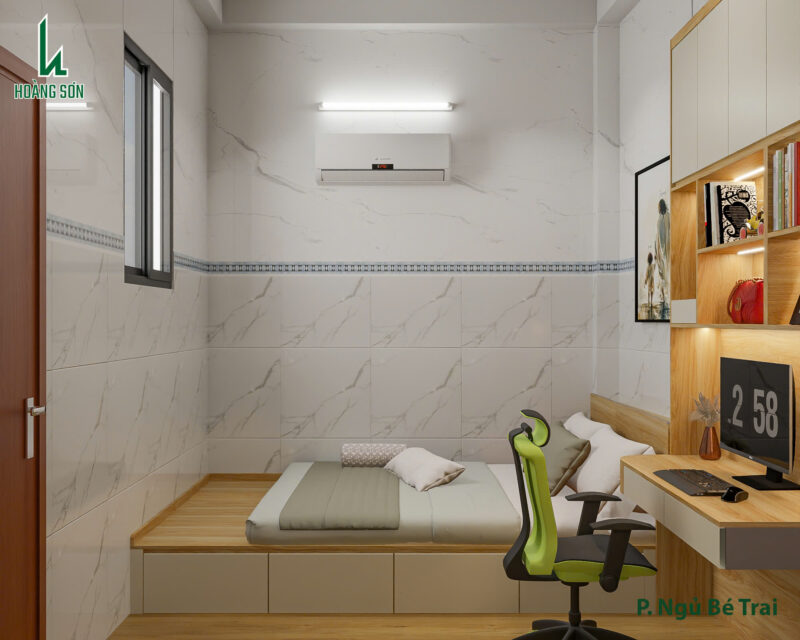 Dự án thiết kế phòng ngủ cho nhà chị Khanh quận 12, TP.HCM Tường và tổng thể màu sắc