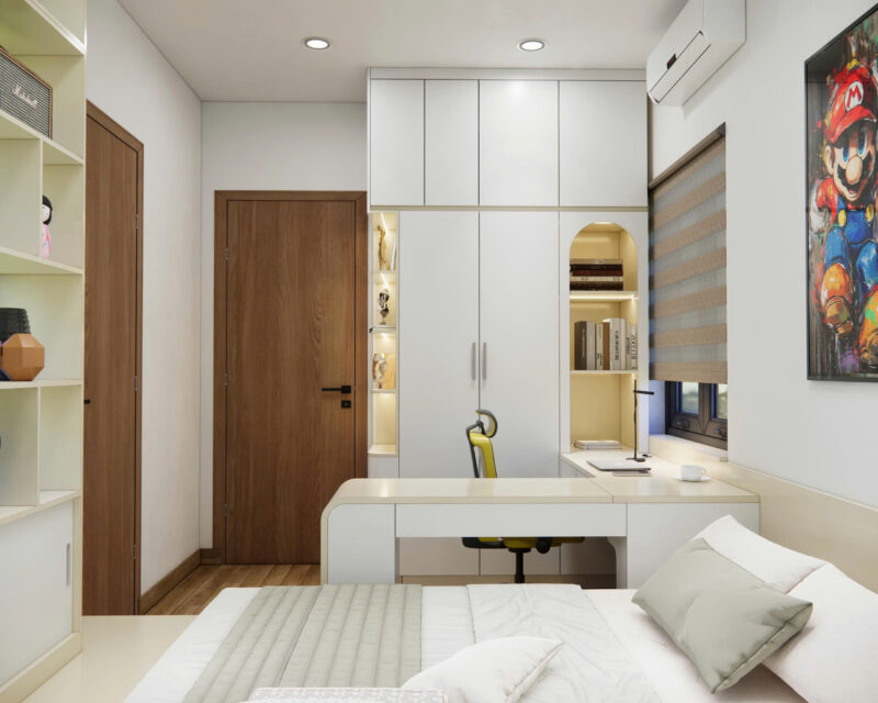 Hệ tủ quần áo kịch trần, giúp tối đa không gian lưu trữ