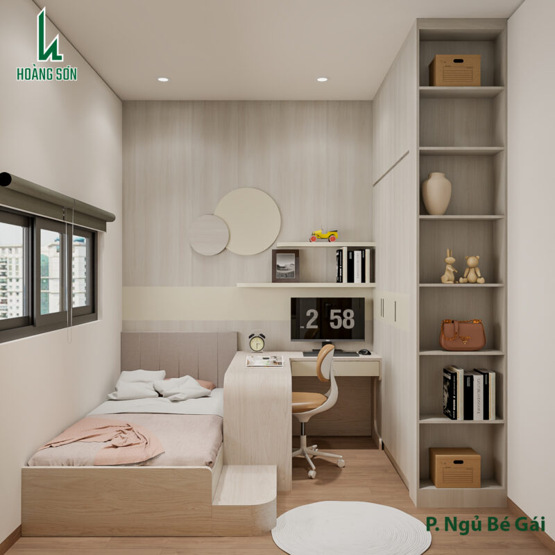 Dự án thiết kế phòng ngủ cho bé gái nhà chị Thuỷ, Tân Phú