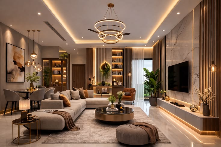 Cách bố trí kệ tivi phòng khách hợp phong thủy, rước tài lộc may mắn Bố trí kệ tivi phòng khách