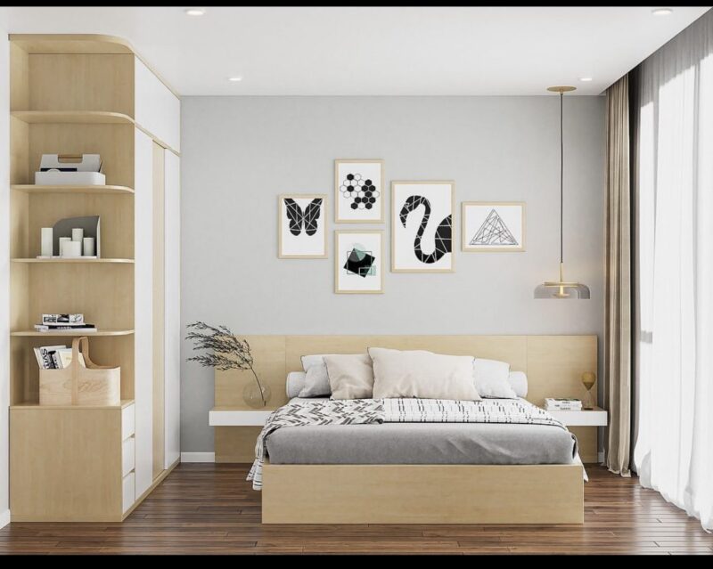 Bố trí nội thất phòng ngủ 16m2