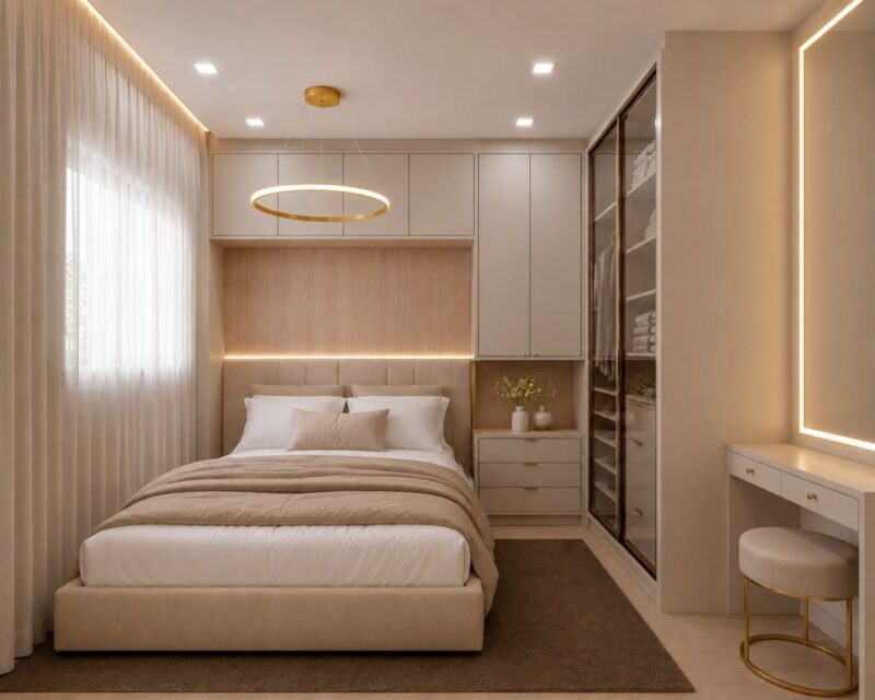Bố trí nội thất phòng ngủ 16m2