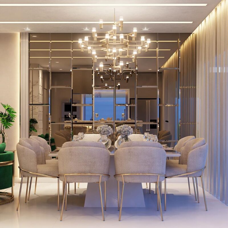 Đặt gương trong phòng bếp