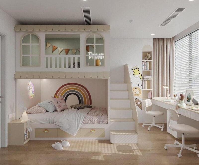 Lưu ý khi sử dụng giường tầng cho trẻ em