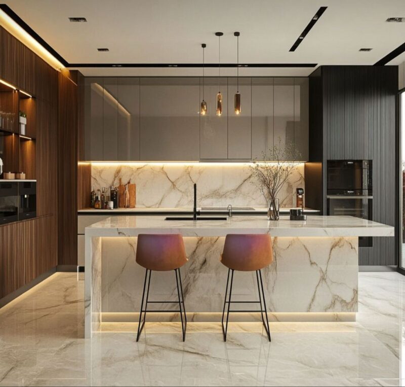 Phòng bếp phong cách tối giản