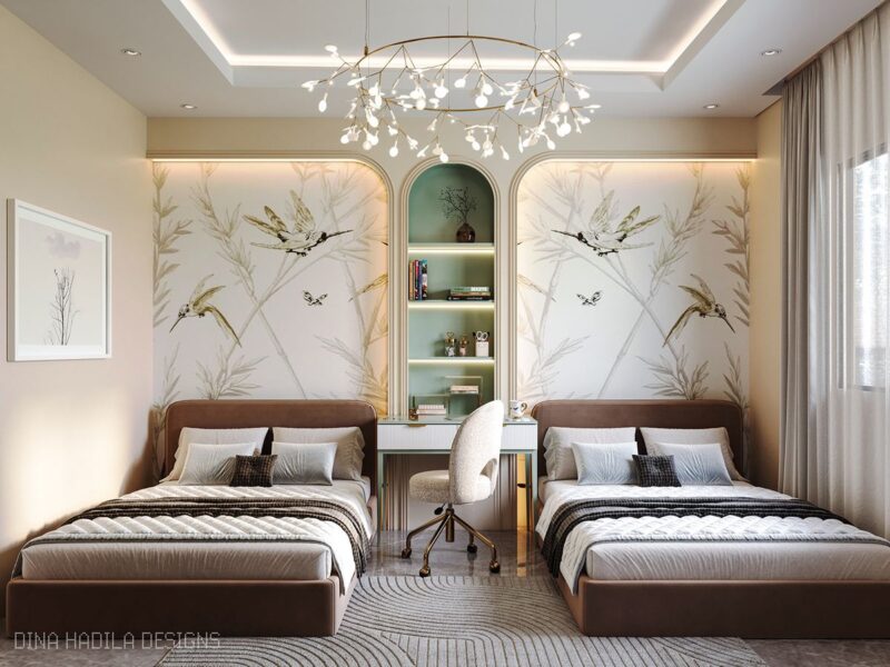 Thiết kế phòng ngủ cho 2 bé gái 