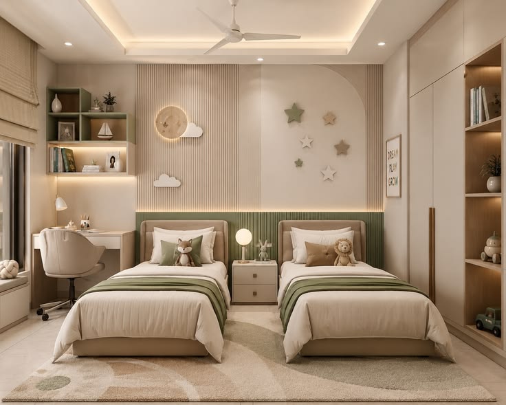 Thiết kế phòng ngủ cho 2 bé gái 