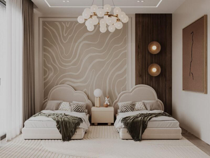 Thiết kế phòng ngủ cho 2 bé gái 