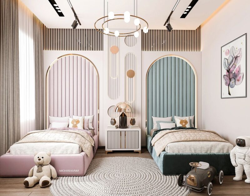 Thiết kế phòng ngủ cho 2 bé gái 